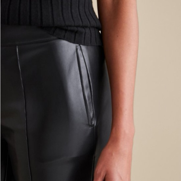 Soft Surroundings NWT Rivka Black Faux Leather Pants Large - Picture 6 of 13